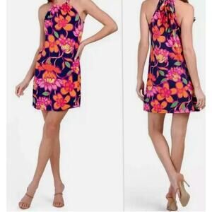 Trina Turk Floral Juju Halter Shift Dress Size XL NWT Resort Wear 70s Vibes